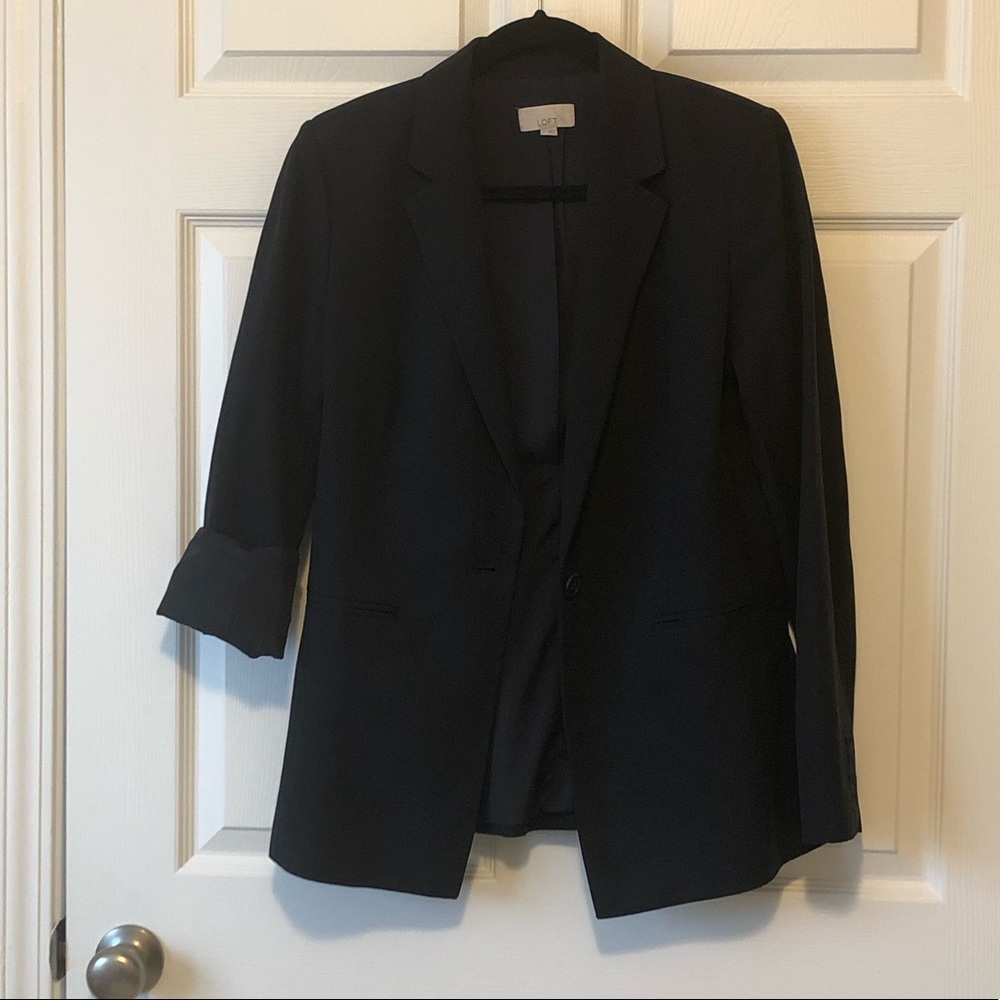 Classic navy loft modern blazer sz 8
